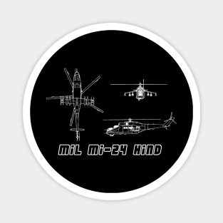 Mil Mi-24 Hind (Attack Gunship) (white) Magnet